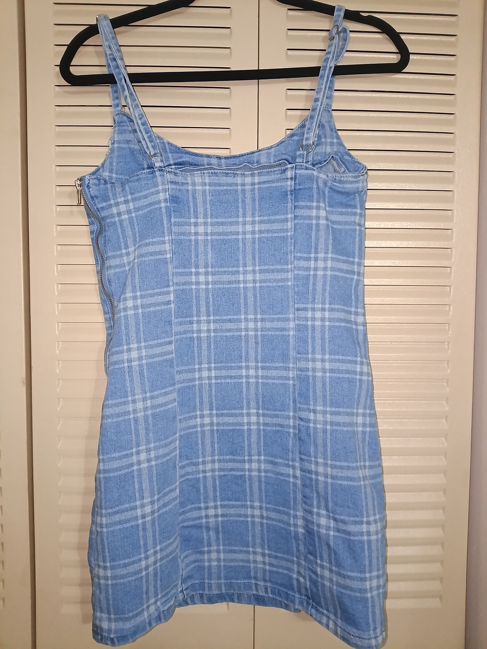 Forever 21 Light Blue Plaid Mini Dress - Picture 5 of 6
